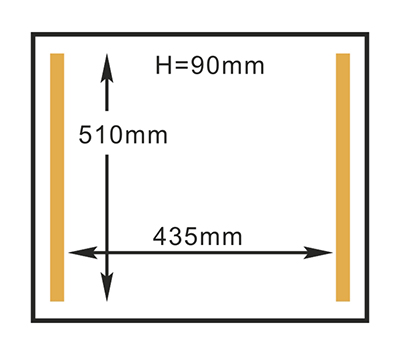 Dimensioni della camera della confezionatrice sottovuoto Hualian HVC-510F/2A