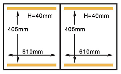 Dimensioni della camera della confezionatrice Hualian HVC-610S/2A