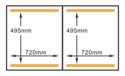 Dimensioni della camera della confezionatrice sottovuoto Hualian HVC-720S/2B