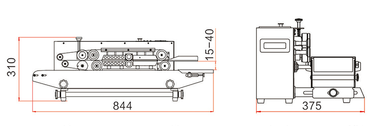 FRB-770I Dimensioni del sigillatore a fascia Hualian