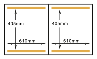 Dimensioni della camera della confezionatrice sottovuoto Hualian HVC-610S/2B