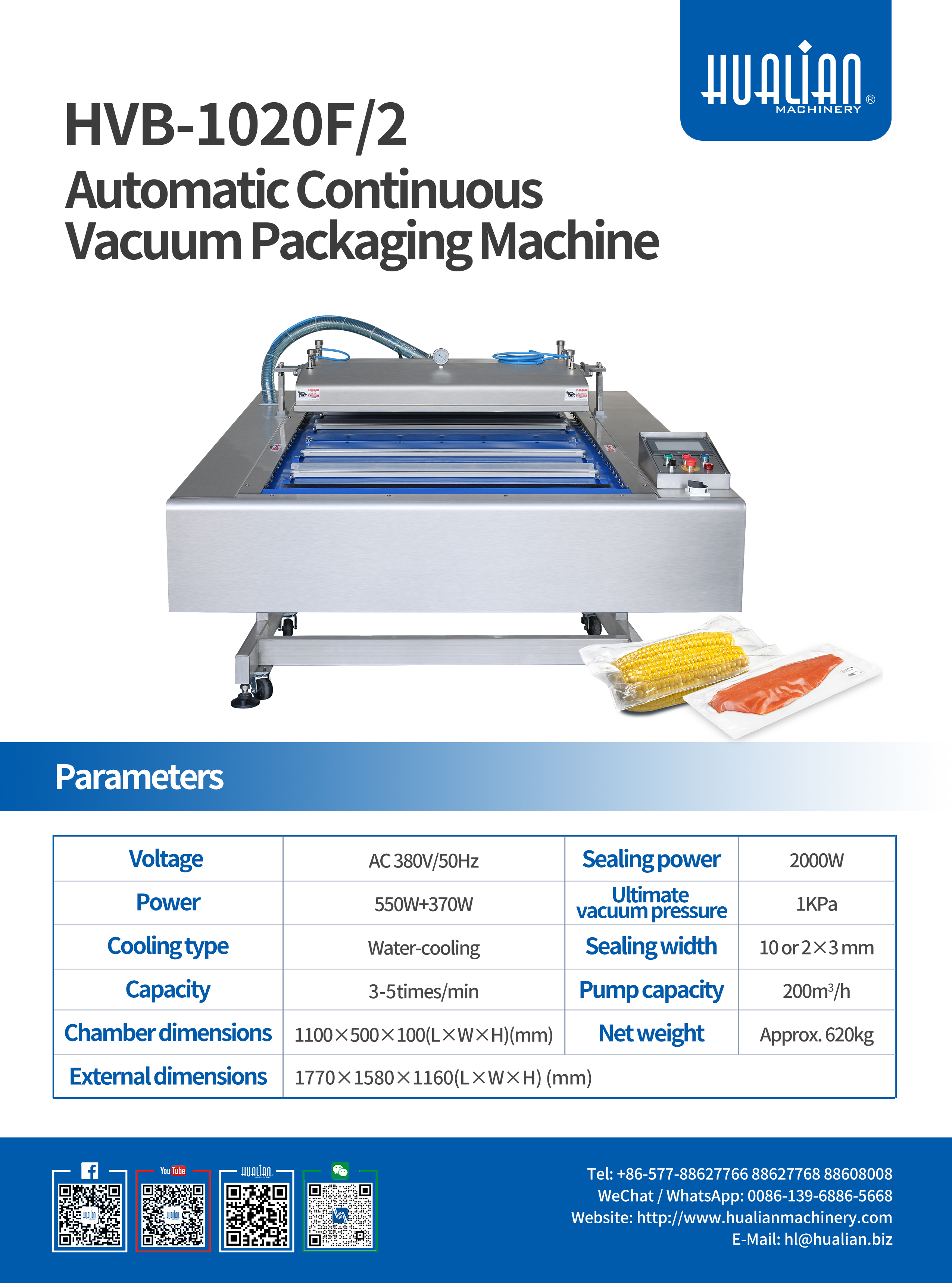 Confezionatrice sottovuoto automatica continua Hualian