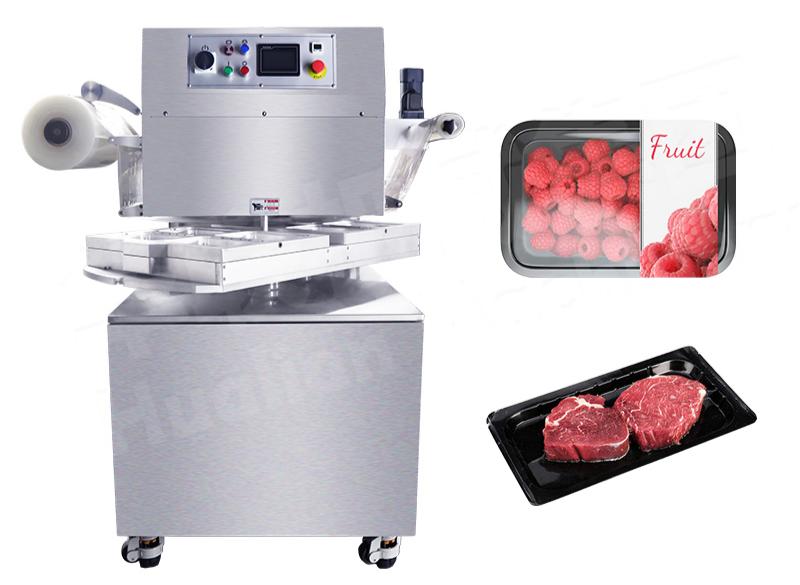 Confezionatrice sottovuoto in vassoio per alimenti 