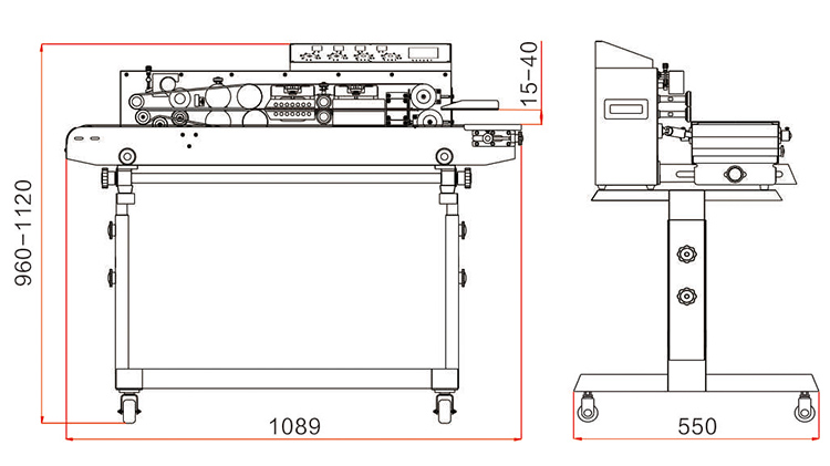 FRM-1010III Dimensioni della macchina termosaldatrice Hualian