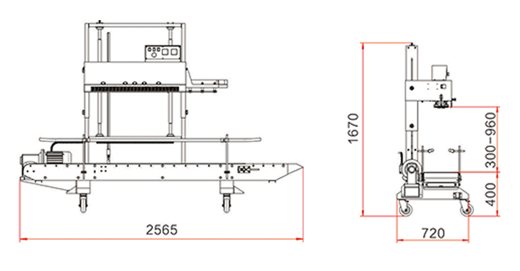 FR-1370AL-L Dimensioni della macchina sigillatrice Hualian Band