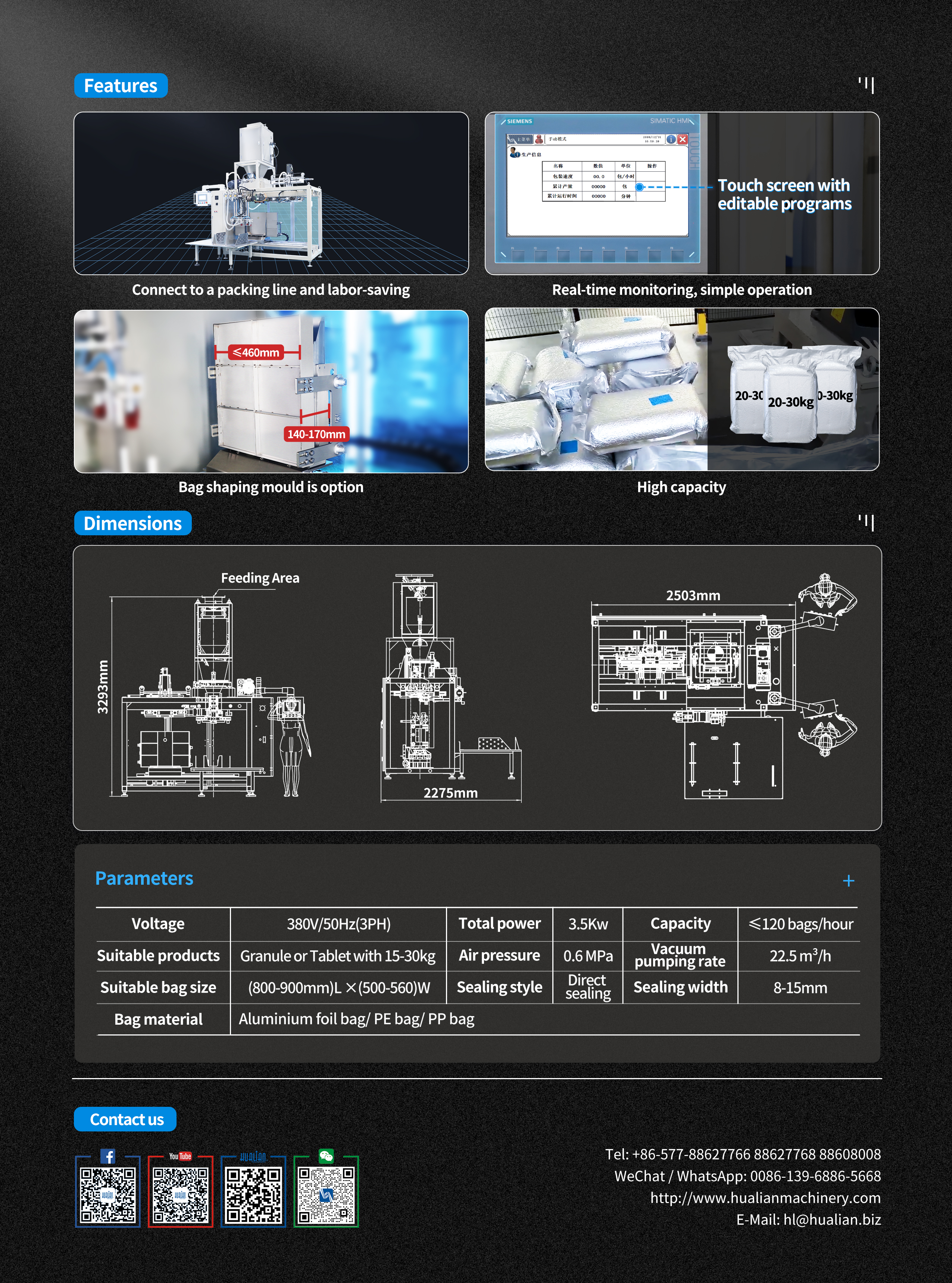 ZSG-400DSQF Macchina automatica per la sigillatura sottovuoto del posizionamento dei sacchetti