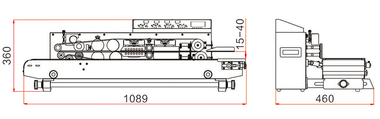 FRM-1010I Dimensioni del sigillatore a fascia Hualian